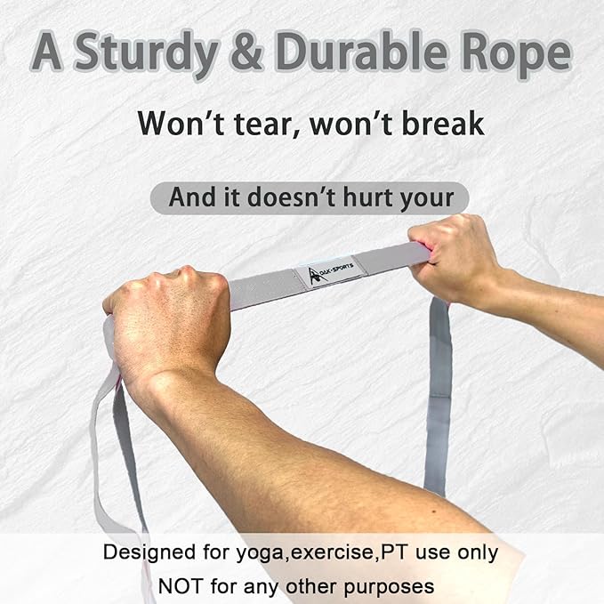 Stretching Strap Yoga Strap with Loops, Stretch Straps for Physical Therapy, Non-Elastic Exercise