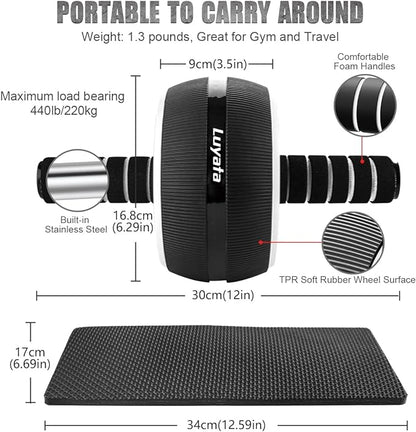Ab Roller Wheel, 10-In-1 Ab Exercise Wheels Kit with Resistance Bands, Knee Mat, Jump Rope, Push-Up