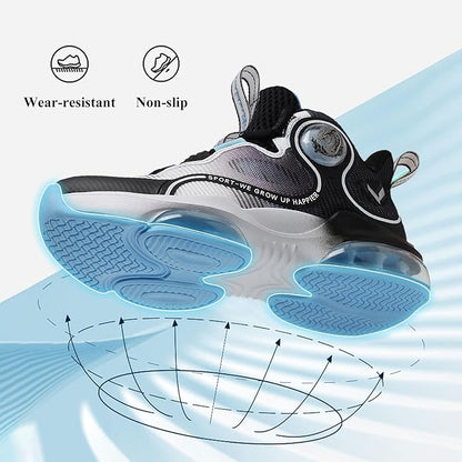 JMFCHI Kids Basketball Shoes High-top Sports Shoes Sneakers Durable Lace-up Non-Slip Running Shoes