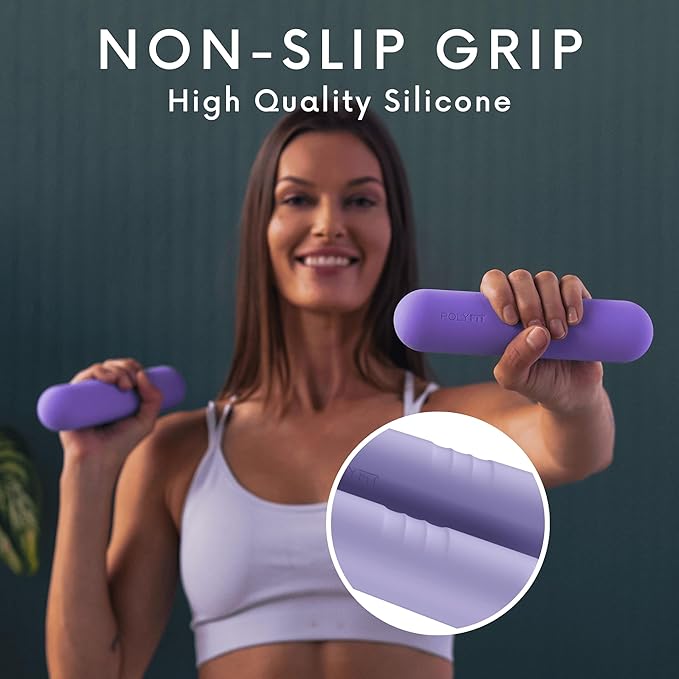 Polyfit Dumbbell Weight Bars for Women - Set of 2 (3.3 LB | 6.5 LB Pair) - Dumbbell Set for