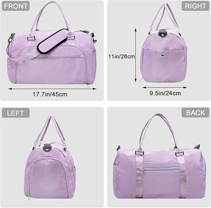 woogwin Small Gym Bag for Men & Women with Shoes & Wet Compartment Waterproof Duffle Bag for Travel
