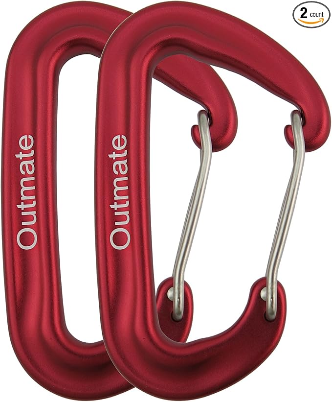12kN 3.2"x2" Heavy-Duty Carabiner Clips - Durable, Lightweight Aluminum Alloy Carabiners for