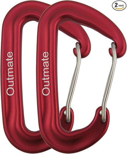 12kN 3.2"x2" Heavy-Duty Carabiner Clips - Durable, Lightweight Aluminum Alloy Carabiners for