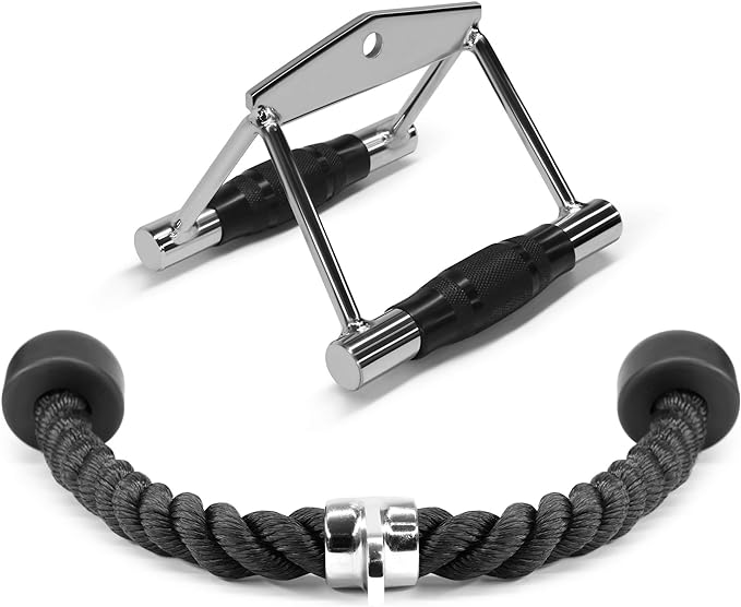 Yes4All Tricep Press Down Cable Machine Attachment Set, LAT Pulldown Attachment, Cable Machine