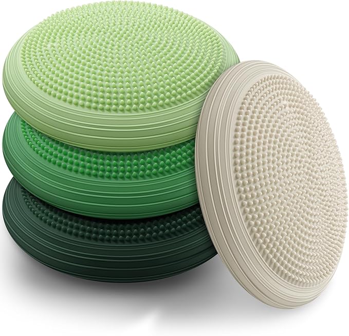 Libima 4 Pcs Wiggle Seat Inflated Wobble Cushion for Sensory Kid 13 Inches Balance Disc Flexible