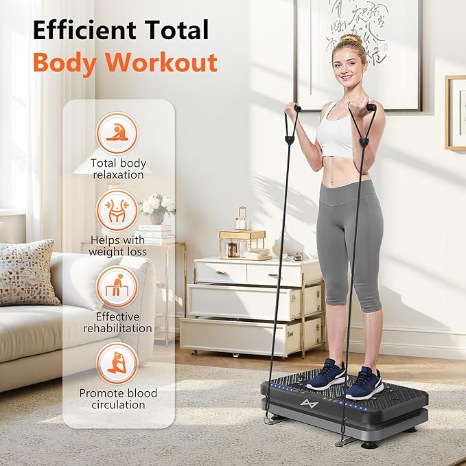 AXV Vibration Plate Fitness Platform Exercise Machine Vibrating Shaking Full Body Shaker Workout
