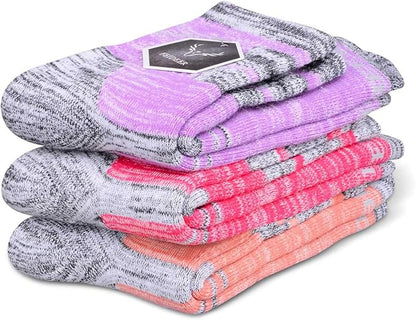 FEIDEER Hiking Walking Socks For Women, Multi-pack Outdoor Recreation Socks Moisture Wicking Crew
