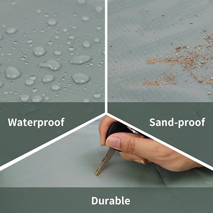 Frelaxy Pocket Picnic Blanket, Waterproof Sandproof Beach Mat, Compact Camping Tarp for Festivals