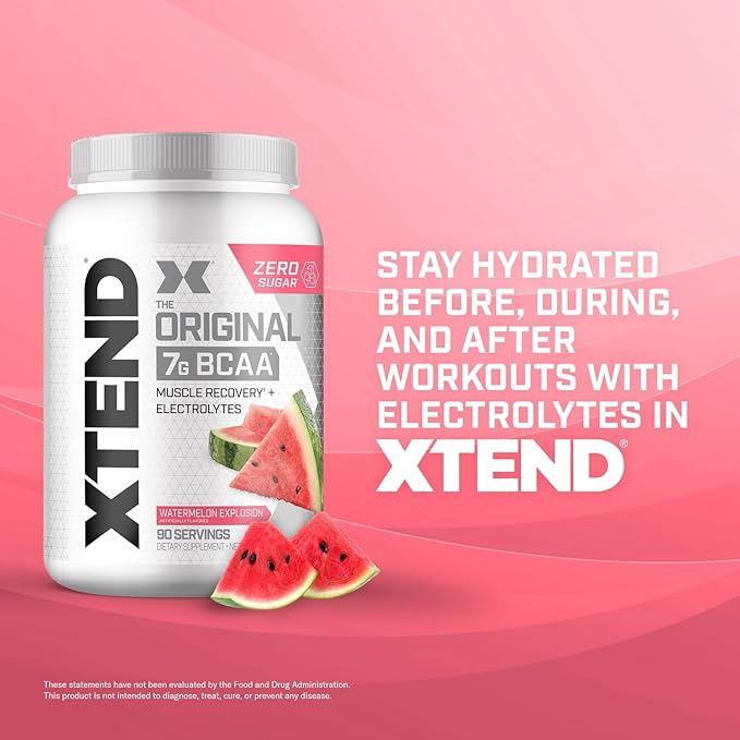 Xtend Original BCAA Powder, 7g BCAAs and 2.5g L-Glutamine for Muscle Recovery Hydration and Lean