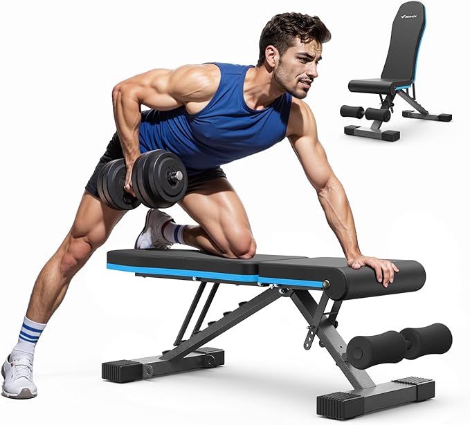 MERACH Weight Bench, Foldable Weight Benches for Home Gym with 990 LBS, Adjustable Weight Bench