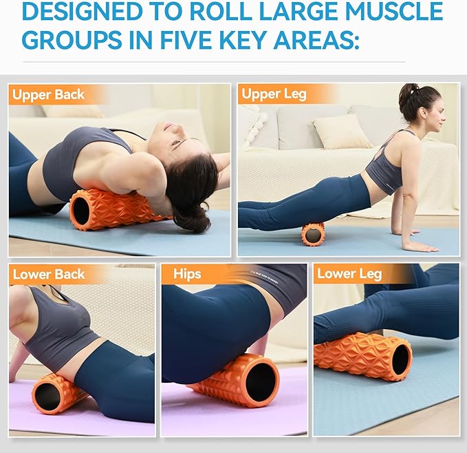 Foam Roller - 15 inch Deep Tissue Massager for Muscle Massage, Myofascial Trigger Point Release