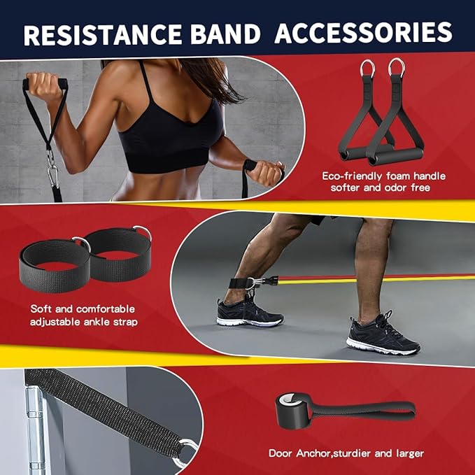 WHATAFIT Resistance Bands, Exercise Bands，Resistance Bands for Working Out, Work Out Bands with