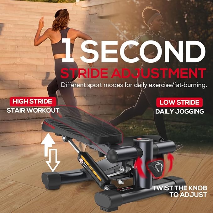 KeppiFitness Steppers for Exercise at Home, Stair Stepper with Resistance Bands for Home Cardio