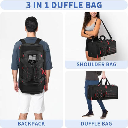 Bosstin Gym Bag for Men & Women, 45L Travel Duffle Sports Duffel Bag Gym Weekender Overnight