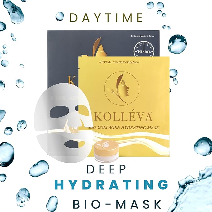 Kolléva Collagen Hydrogel Masks ?“Instant 2-Hour Glow | 4 Clinical Level Masks | U.S. Skincare