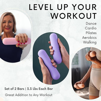 Polyfit Dumbbell Weight Bars for Women - Set of 2 (3.3 LB | 6.5 LB Pair) - Dumbbell Set for