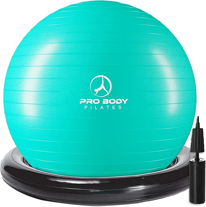 ProBody Pilates Yoga Ball Chair, Exercise Ball Chair with Base or Stand for Home Office Desk