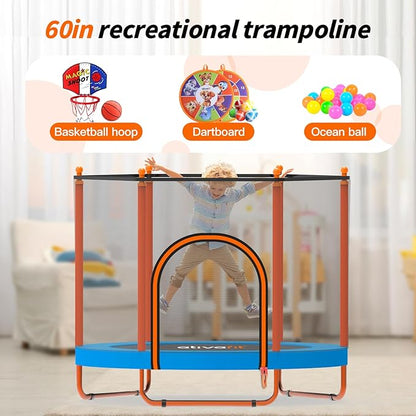 Ativafit 60'' Rebounder Trampoline Indoor Outdoor for Kids Ages 1-8, 5 FT Recreational Toddler