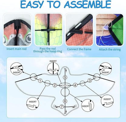 YongnKids Kite for Kids Age 4-8 8-12, Large Kites for Boys Adults Easy to Fly & Assemble, with
