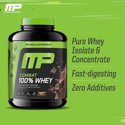 MusclePharm Combat 100% Whey Protein Powder, Chocolate Milk, Fast Recovery & Muscle Gain with Whey