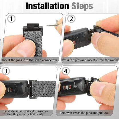Elastic Braided Watch Band Compatible with Fitbit Inspire 3/Inspire 2/Inspire/Inspire HR/Fitbit ace
