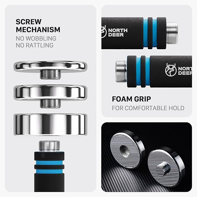 Northdeer Steel Dumbbells Ultracompact & Adjustable Chrome Dumbbell with Foam Handles 5lb 10lb 15lb