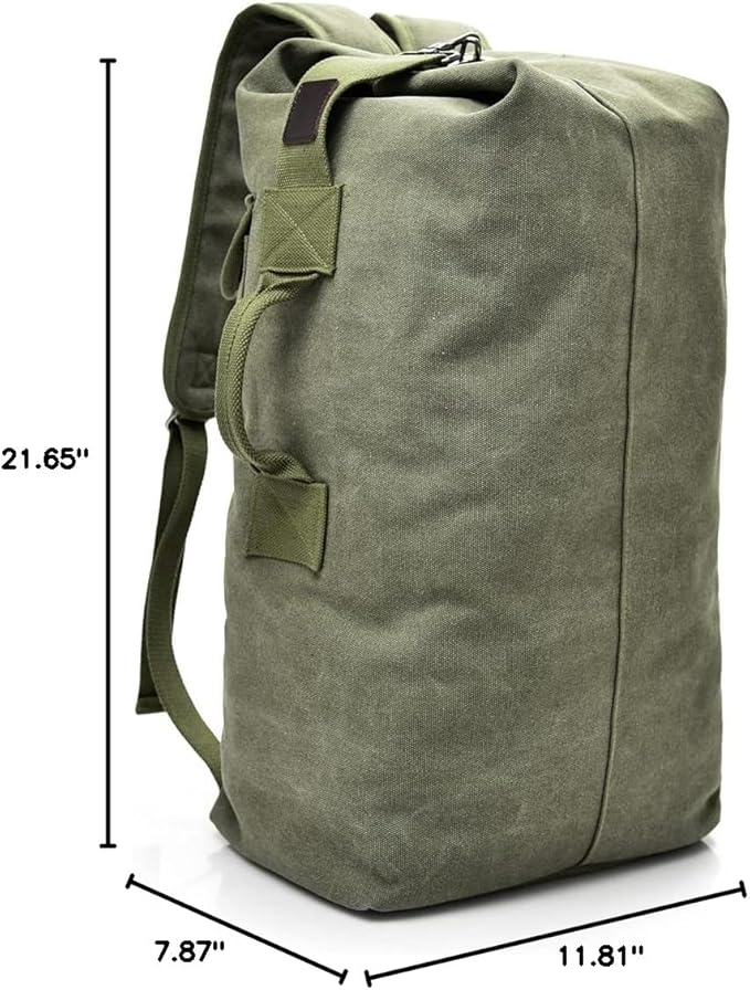 Large Capacity Travel Climbing Bag Tactical Military Duffel Bag Top Load Double Strap Canvas