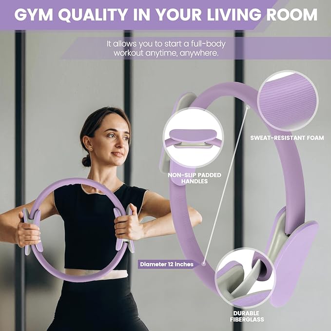 Home Pilates Essentials Kit for Women,Pilates Equipment Set with 9 Inch Yoga Ball,Figure 8