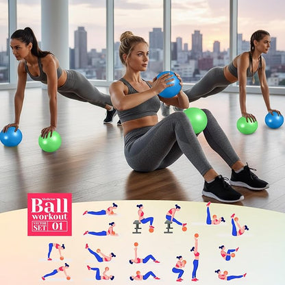 Aoriher 10 Pieces 9 Inch Exercise Pilates Ball Yoga Therapy Core Ball for Yoga Stability Barre