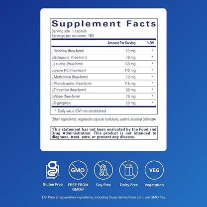 Pure Encapsulations Essential Amino Acids - Muscle Recovery Support & Health* - with Leucine