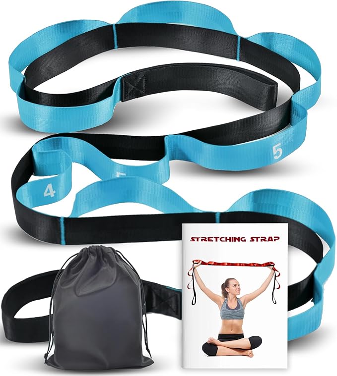 Stretching Strap with 10 Loops-Yoga Strap for Physical Therapy,Home Workout,Pilate & Flexibility