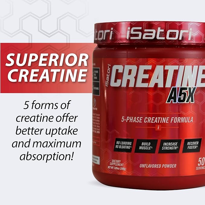 iSatori Creatine A5X with Creatine Monohydrate & Betaine Anhydrous for Muscle Growth, Strength