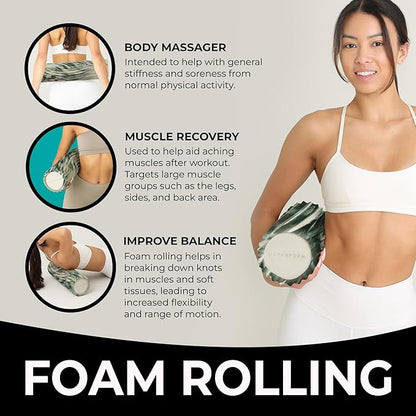 Oceanfoam Tidal Roller - Hunter Marbled - Muscle Massage Foam Roller for Back Pain & Stretching