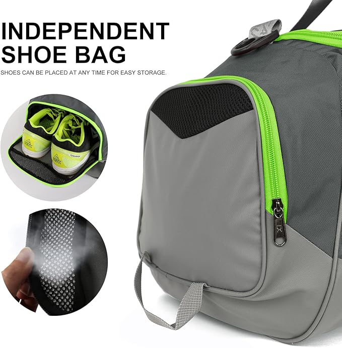 Sports Gym Bag，INOXTO Travel Duffel Bag with Dry Wet Pocket And Shoe CompartmentFor Women and