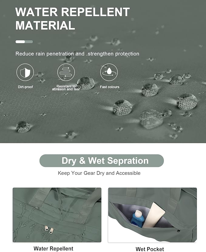 Gym Bag for Women Men, Sport Duffel Bag with Toiletry Bag & Shoe Compartment,Waterproof Travel