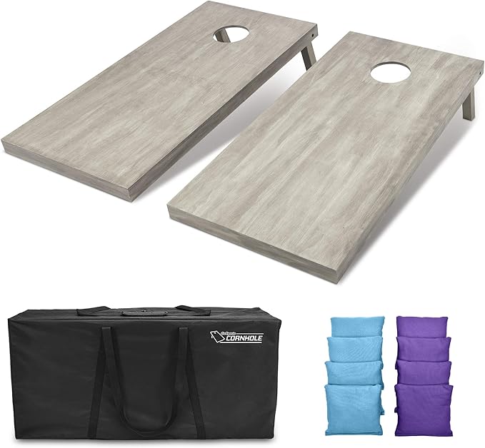 GoSports 4 ft x 2 ft Regulation Size Wooden Cornhole Boards Set - Includes Carrying Case and Bean