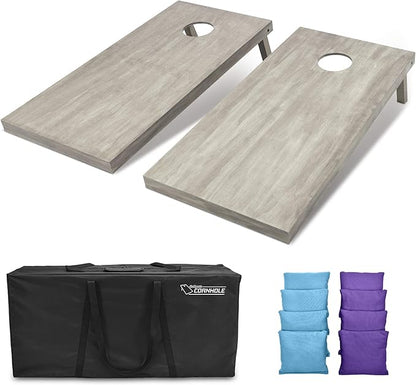 GoSports 4 ft x 2 ft Regulation Size Wooden Cornhole Boards Set - Includes Carrying Case and Bean