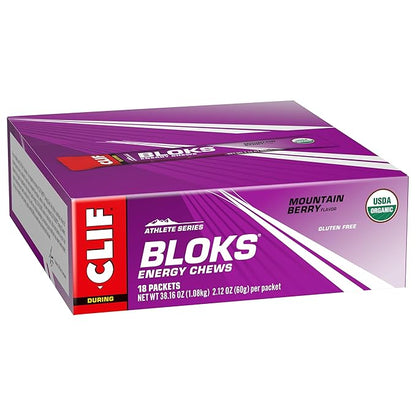CLIF BLOKS - Mountain Berry Flavor - Energy Chews - Non-GMO - Plant Based - Fast Fuel for Cycling