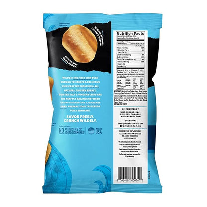 Sea Salt and Vinegar Protein Chips by Wilde Chips, Thin and Crispy, High Protein, Keto Friendly