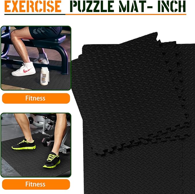GWT Puzzle Exercise Mat, EVA Foam Interlocking Floor Tiles for Home Gym, Workout Equipment