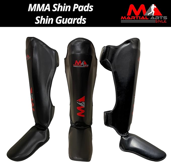 Muay Thai Shin Guards, Shin Pad for Martial Arts, Kick Boxing Leg Instep Protection Pads for