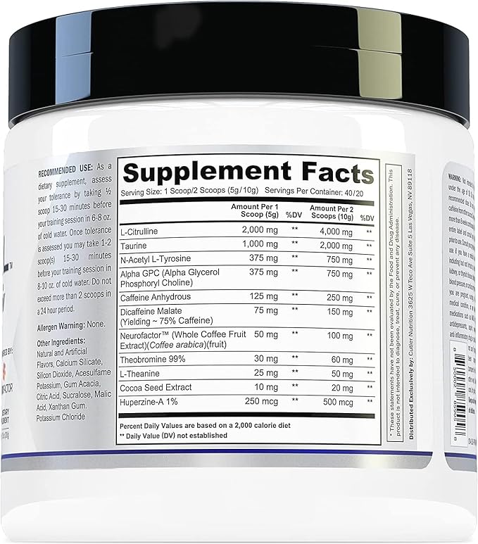 Prevail Pre Workout Powder with Nootropics: Pre Workout for Men and Women, Cutting Edge Energy and