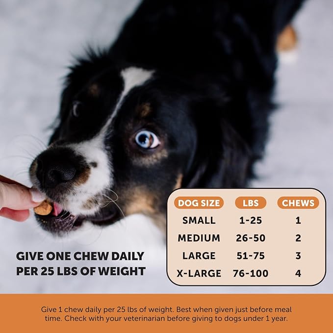 Hip & Joint Health Max Strength - Natural Joint Supplement for Dogs Chews - Glucosamine, Omega-3s