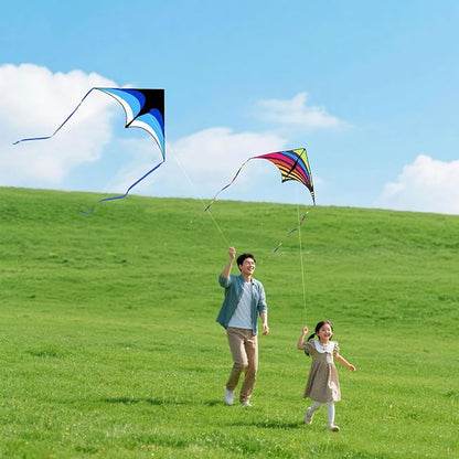 Mint's Colorful Life 3 Pack Delta Kite Set for Kids & Adults, Easy to Fly Large Kites for