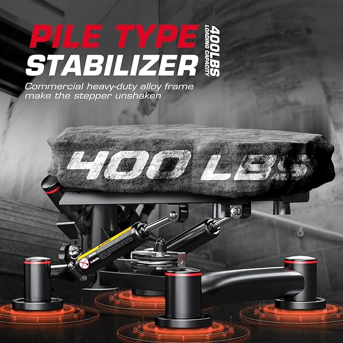 KeppiFitness Steppers for Exercise at Home, Stair Stepper with Resistance Bands for Home Cardio