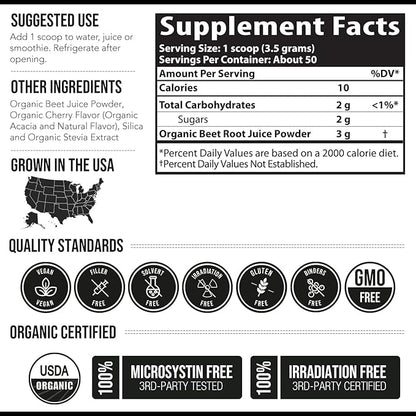 BioBeet® Beet Juice (Black Cherry Flavor) Max Strength 20x High Concentration than Beet Root Powder