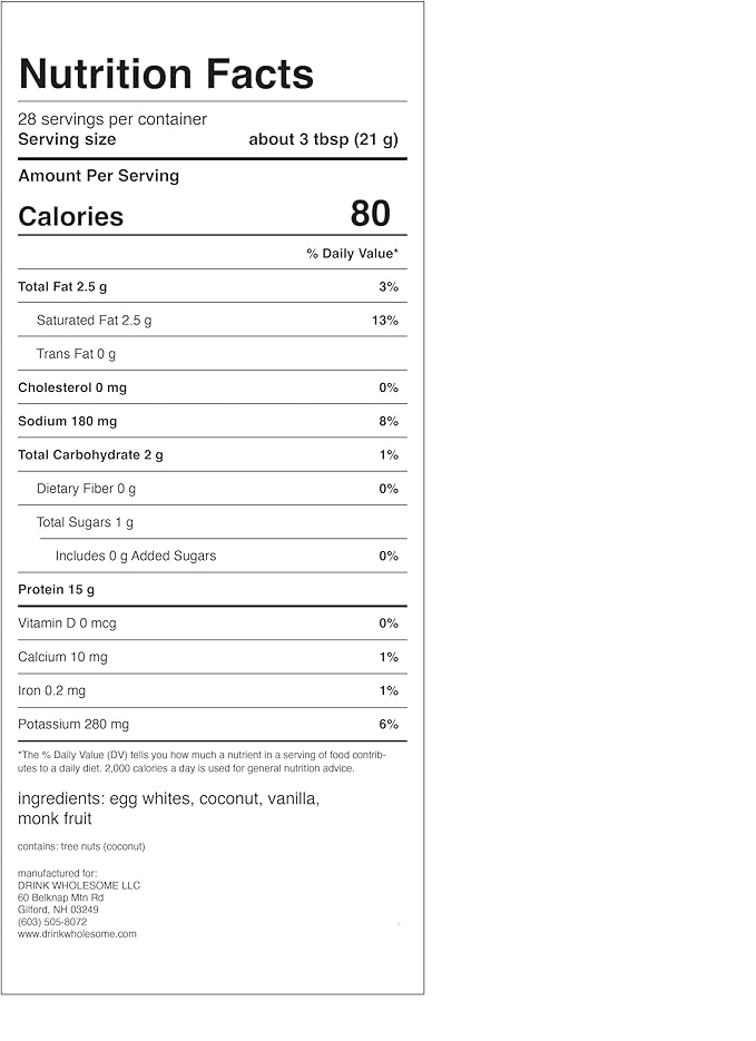 drink wholesome Vanilla Egg White Protein Powder | for Sensitive Stomachs | Gut Friendly | Additive