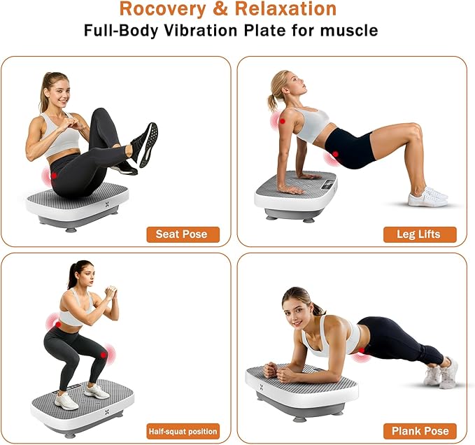 Vibration Plate Exercise Machine, Vibration Plate for Lymphatic Drainage & Body Toning, Whole Body