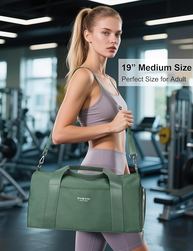 Gym Bag for Women Girls with Shoe Compartment & Wet Pocket - Duffle Bag for Travel Sports Fitness