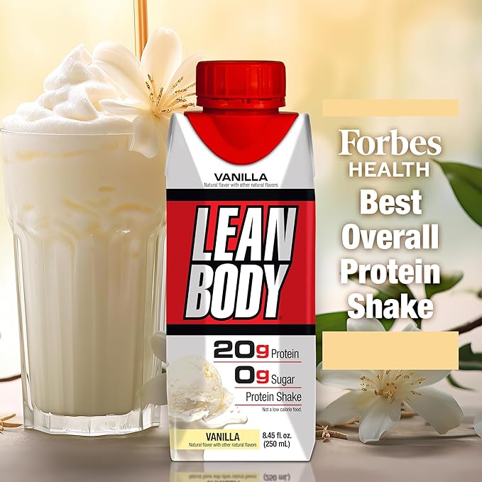 Lean Body Ready-to-Drink Vanilla Protein Shake, 20g Protein, Whey Blend, 0 Sugar, Gluten Free, 22